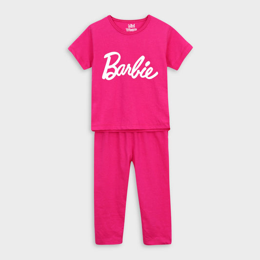 Baarbie Pink T-Shirt & Trouser Set