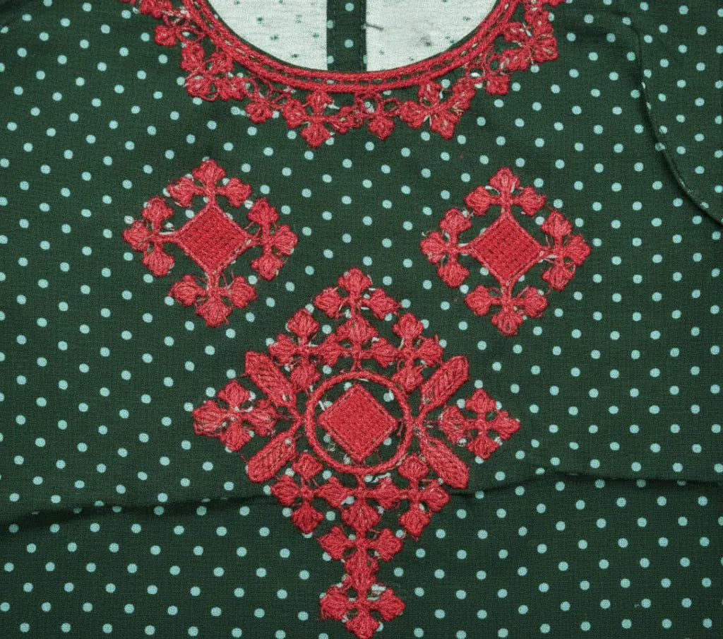 Girls Dot Texture Dark Green Shirt