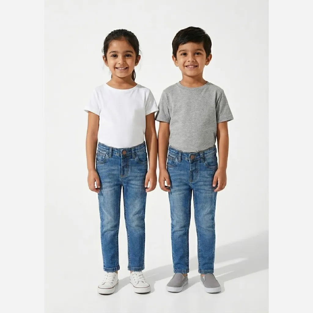 Faded Dark Blue Jeans