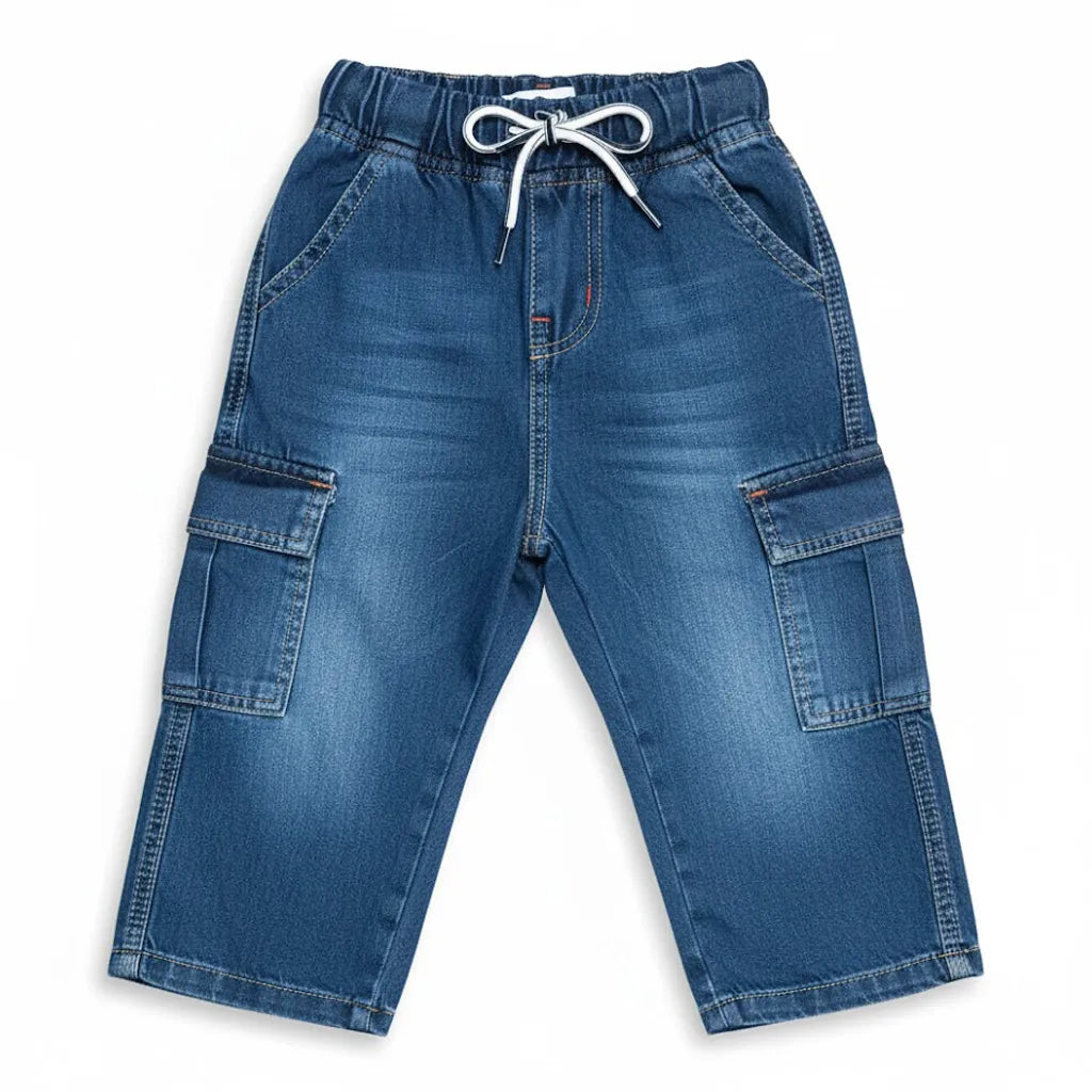 Faded Six Pocket Blue Jeans
