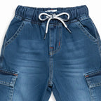Faded Six Pocket Blue Jeans