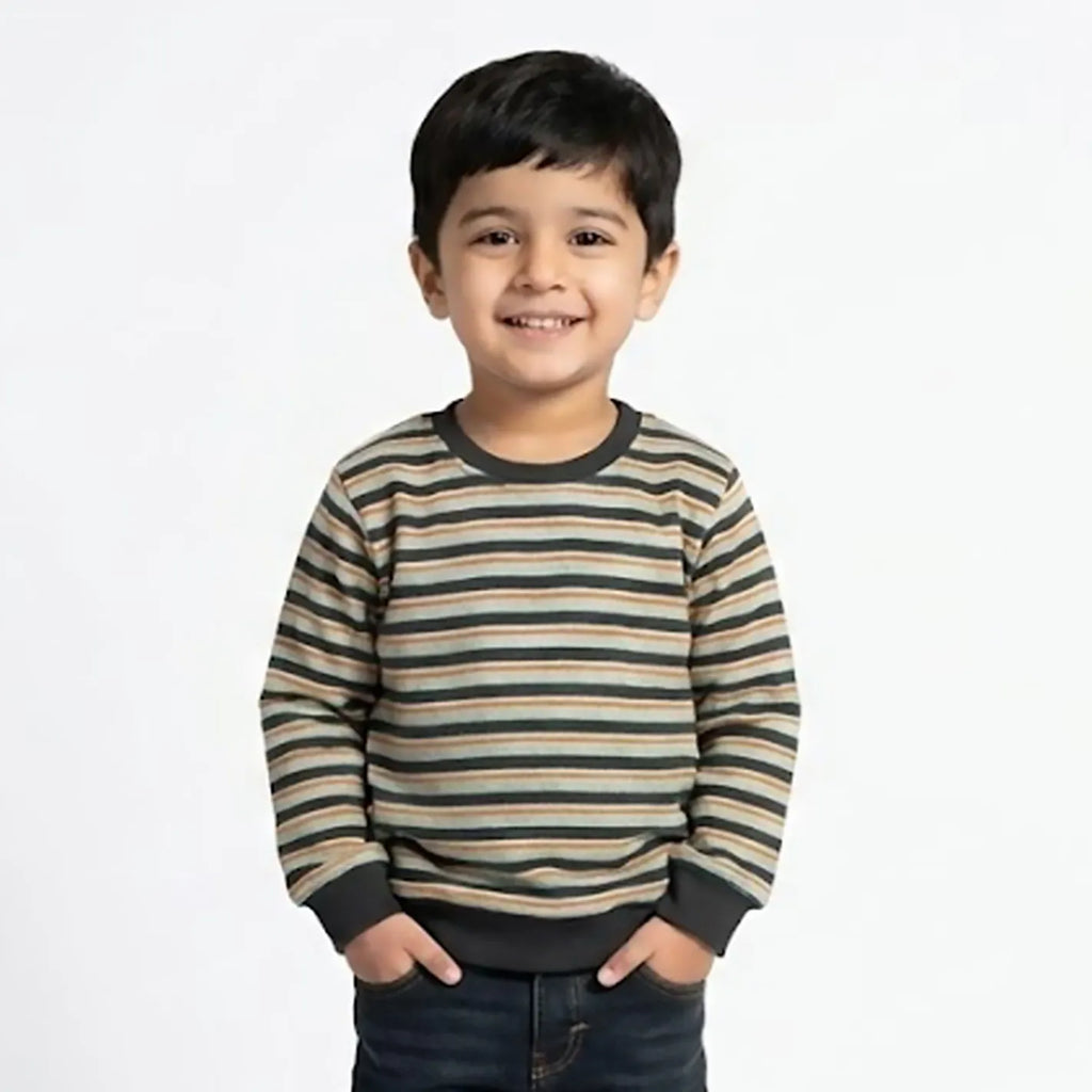 Striped Full Sleeve black Lining Sweatshirt