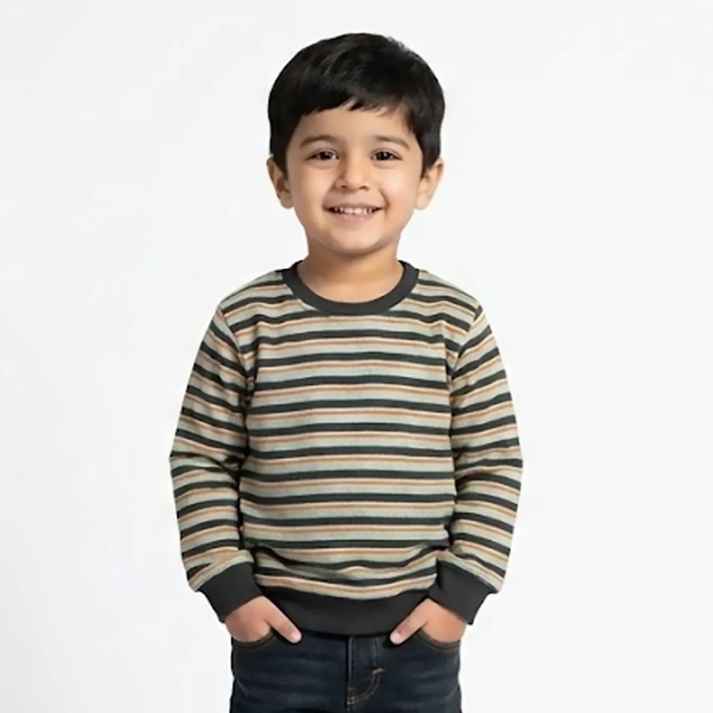 Striped Full Sleeve black Lining Sweatshirt