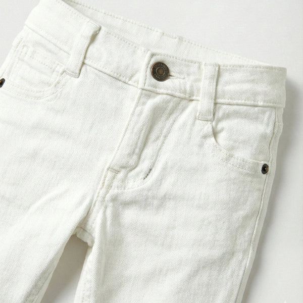 Plain Denim White Jeans