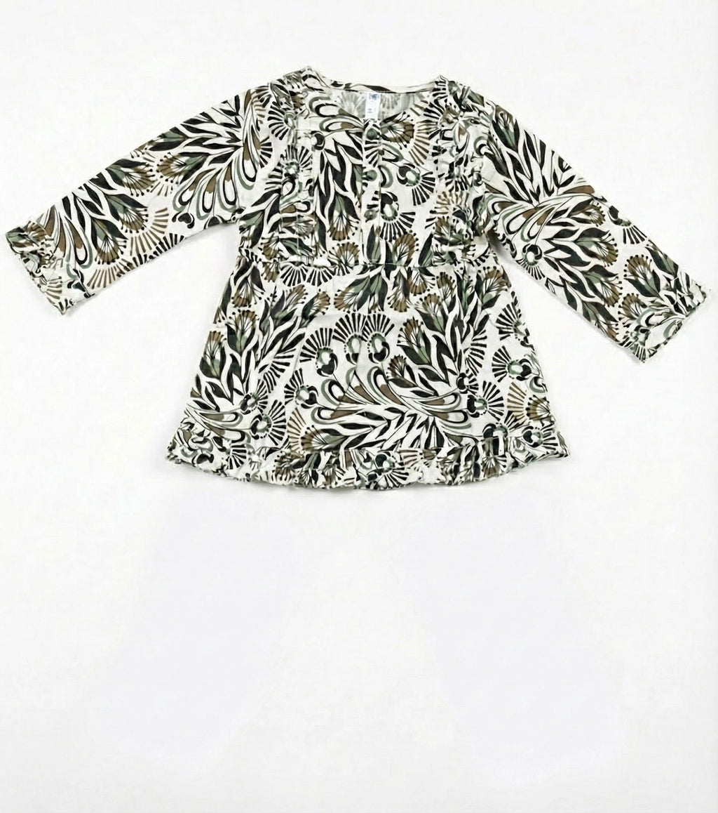 Girls Zebra Pattern Black and White Kurti Set