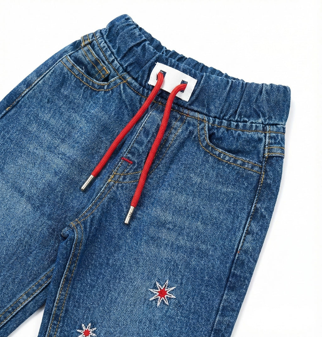 Girls Star faded Dark Blue Jeans