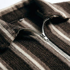 Classic Zip Collar Brown Shirt