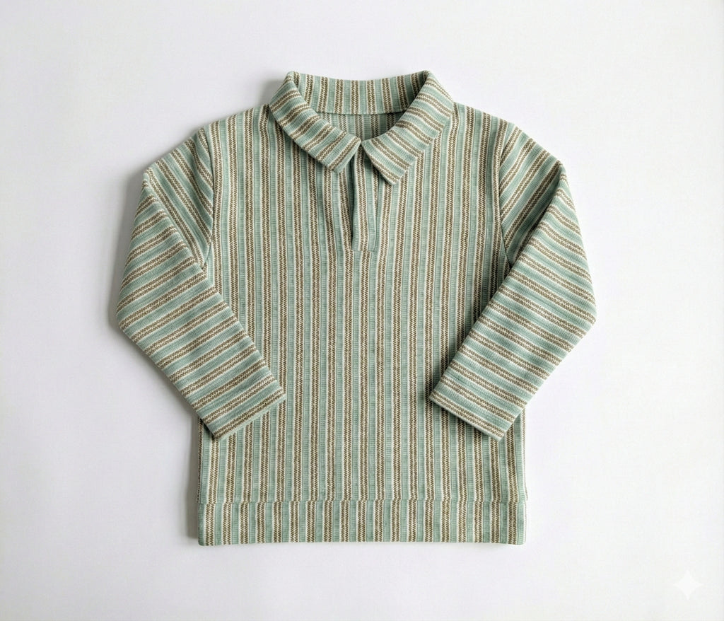 Boys Olive Mist Stripe Shirt