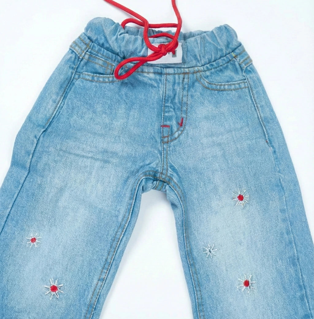 Girls Star faded Light Blue Jeans