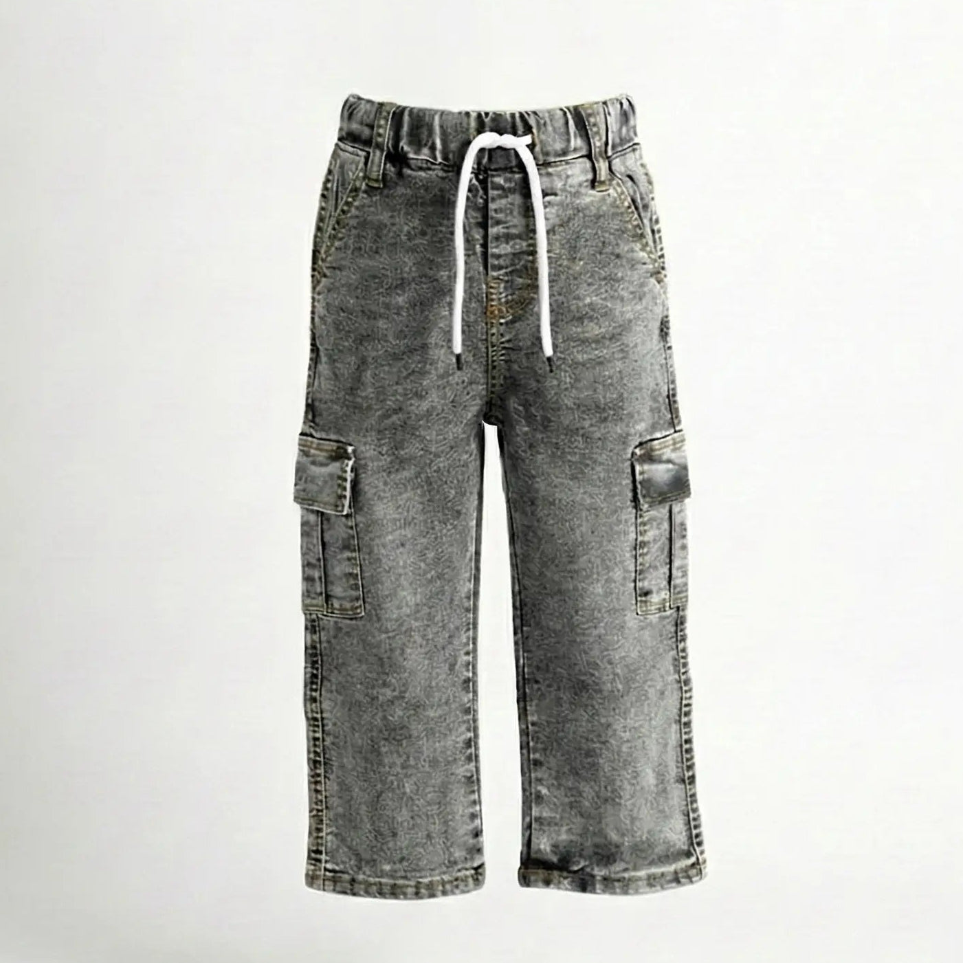 Snow Wash Denim Grey Jeans