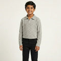 Boys Grey Stripe Shirt