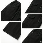 Six Pocket Cargo Black Jeans