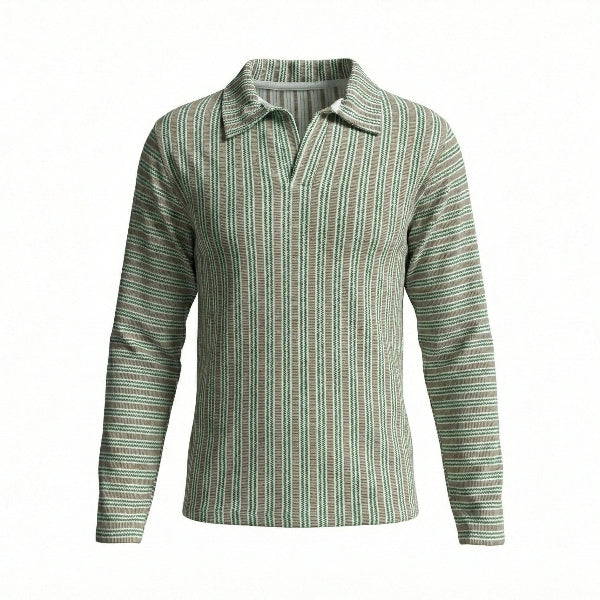 Boys Sage Green Stripe Shirt