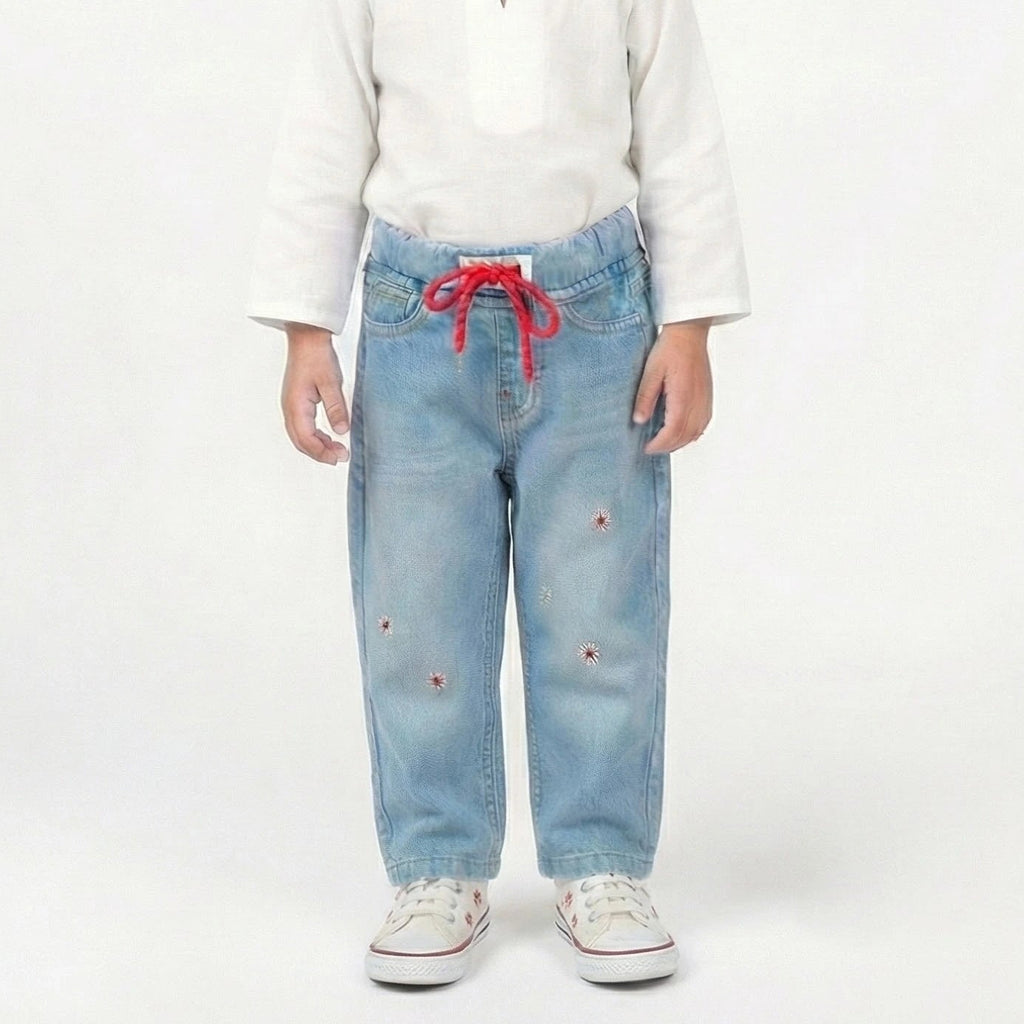 Girls Star faded Light Blue Jeans