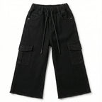 Six Pocket Cargo Black Jeans
