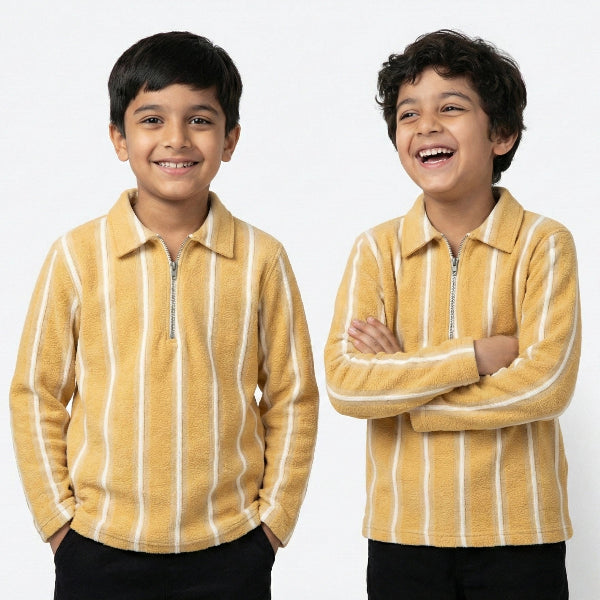 Classic Zip Collar Mustard Shirt