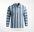 Classic Zip Collar Steel Blue Shirt