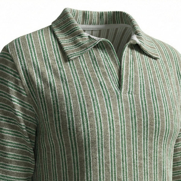 Boys Sage Green Stripe Shirt