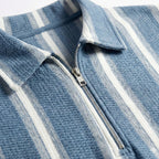 Classic Zip Collar Steel Blue Shirt