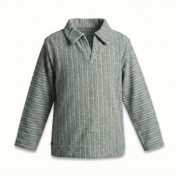 Boys Slate Blue Stripe Shirt