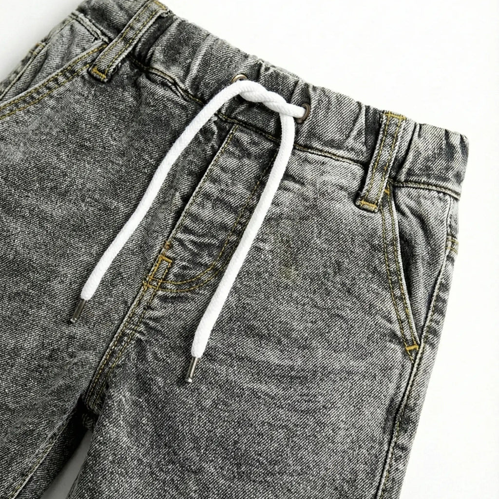 Snow Wash Denim Grey Jeans