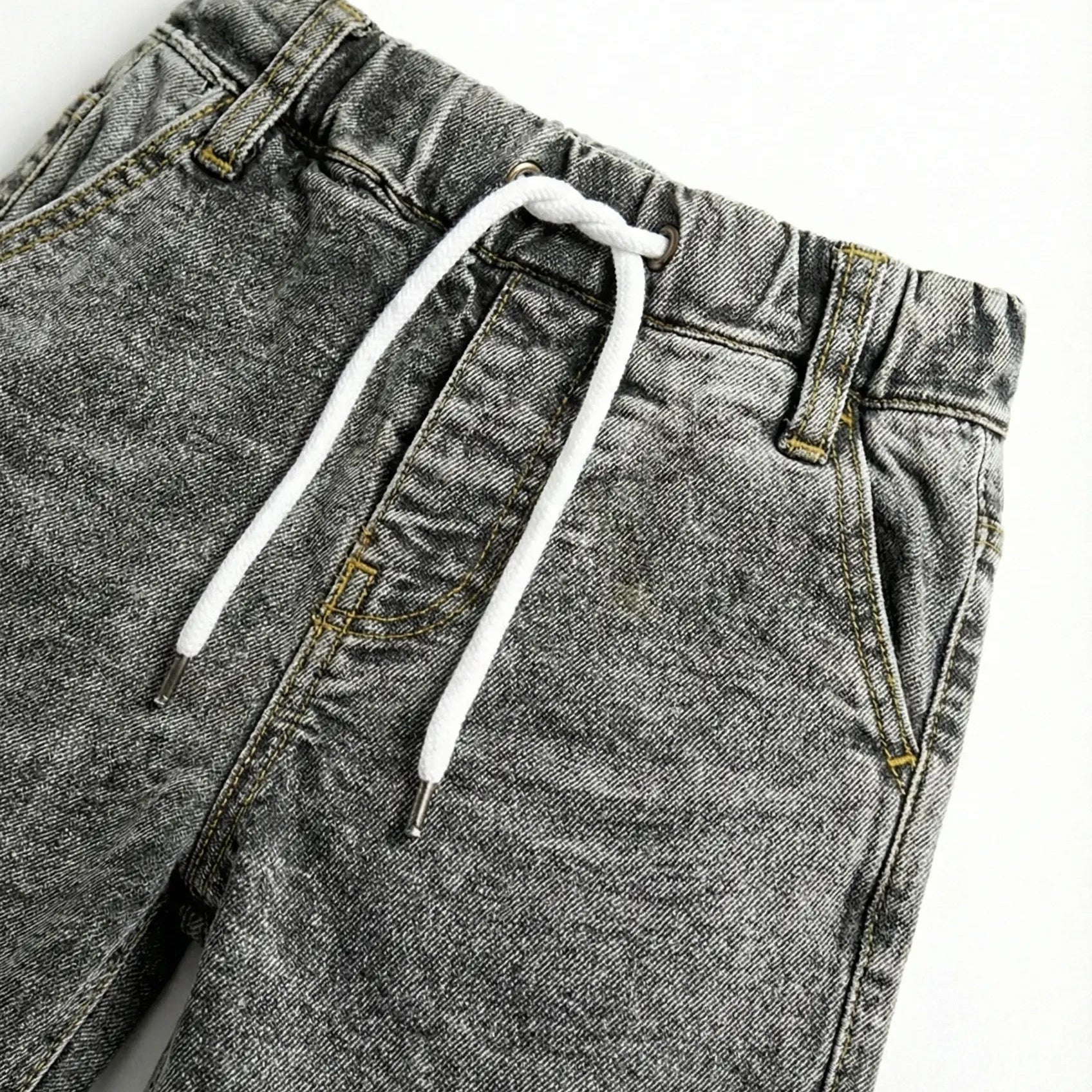 Snow Wash Denim Grey Jeans