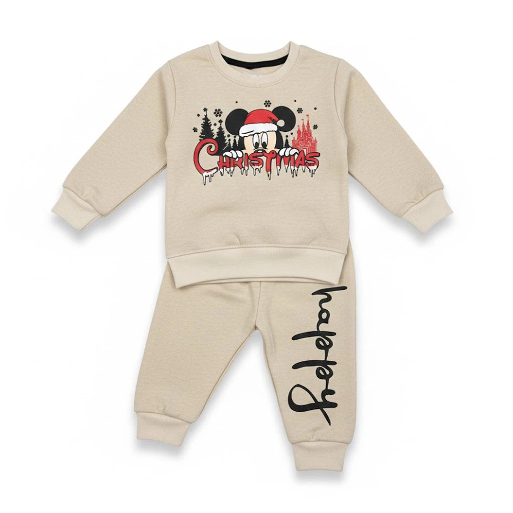 Happy Christmis Cream Tracksuit