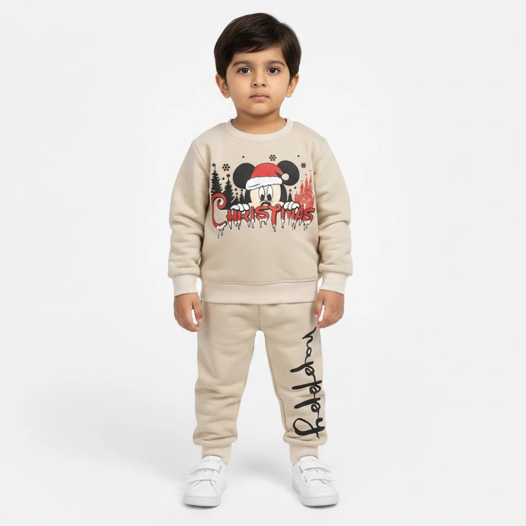 Happy Christmis Cream Tracksuit