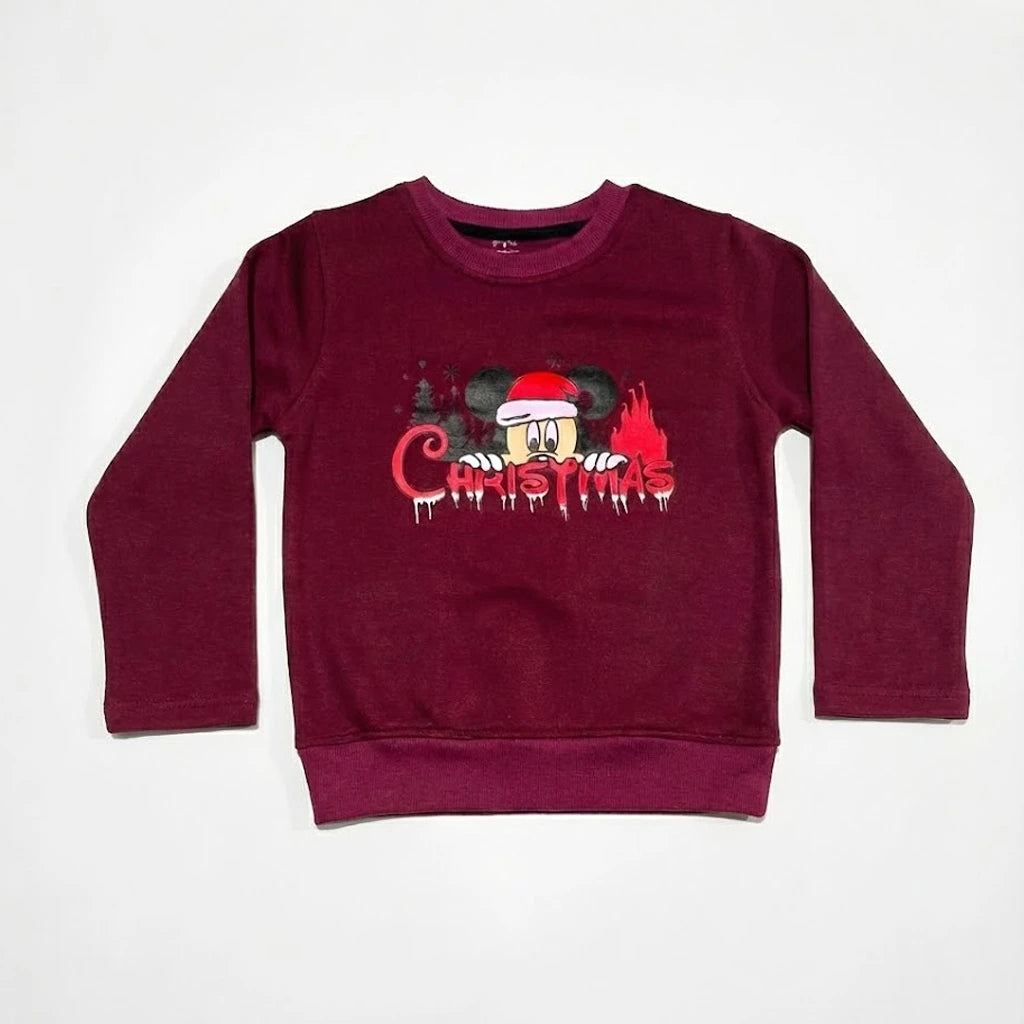 Happy Christmis Maroon Tracksuit