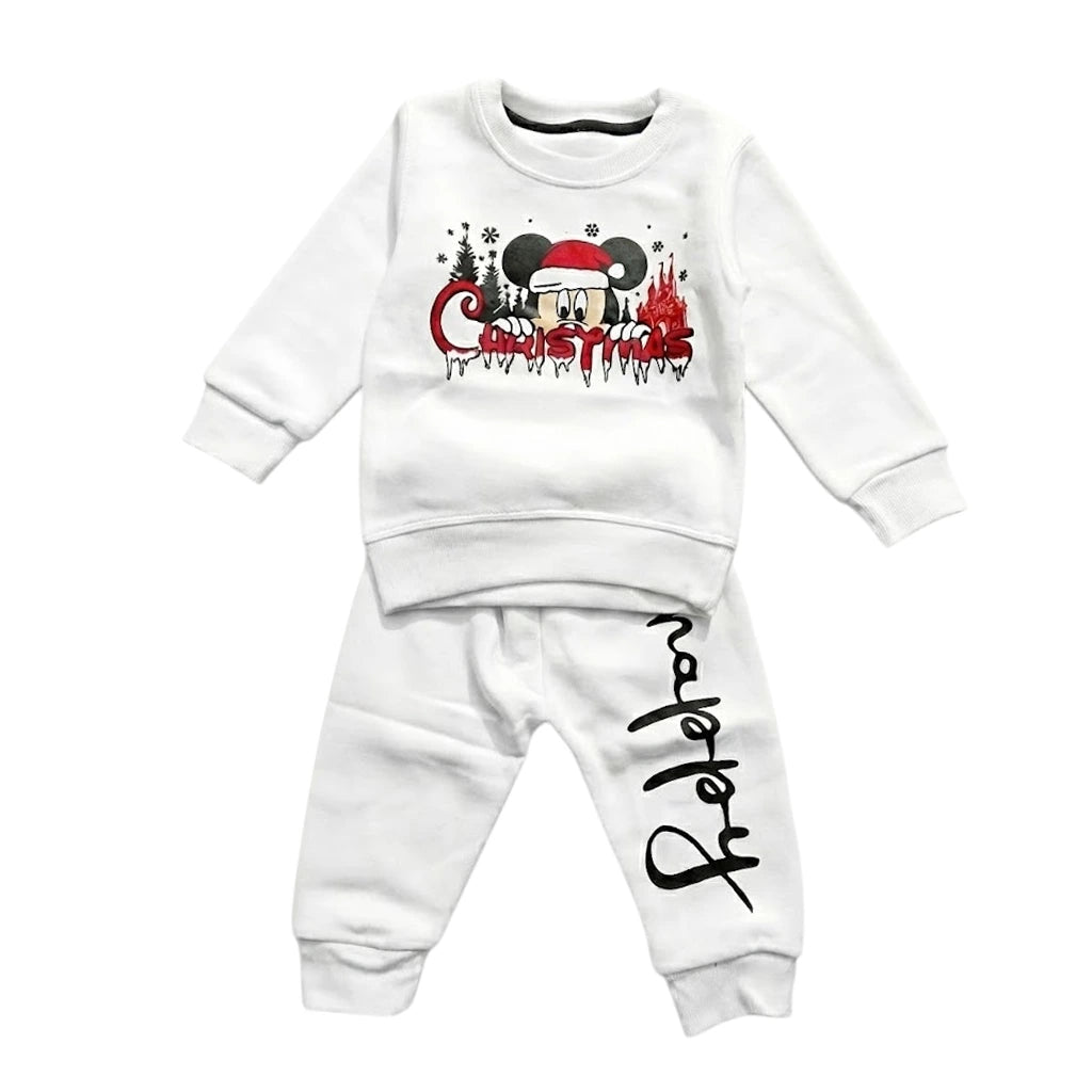 Happy Christmis White Tracksuit