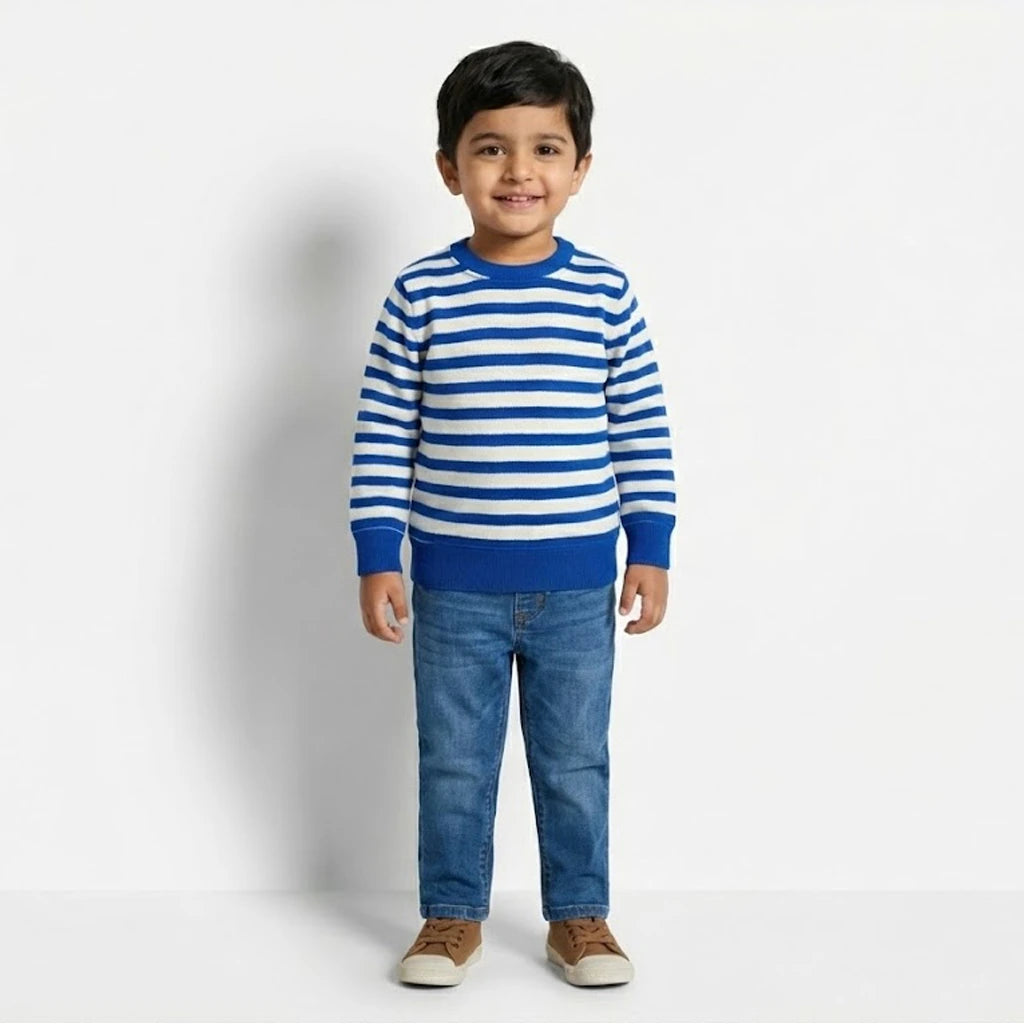 Striped Blue White Sweatshirt