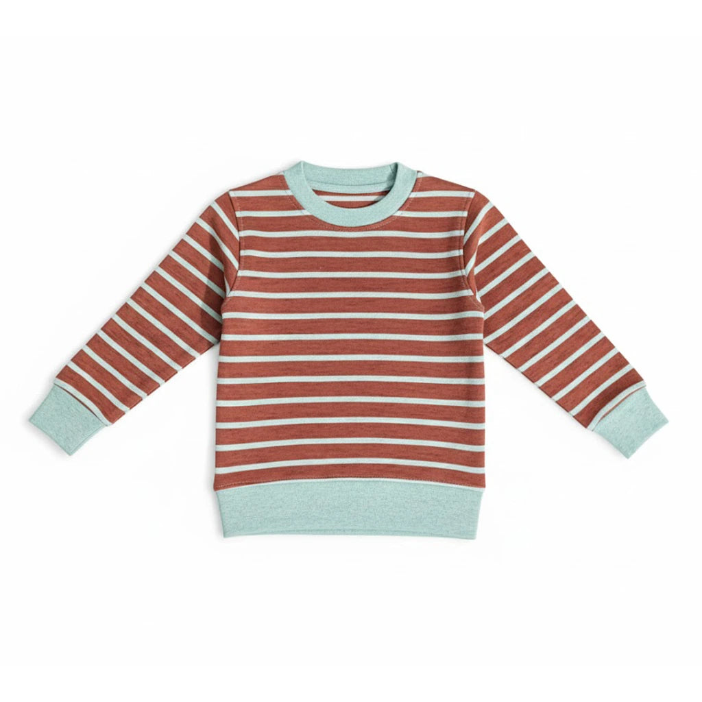 Striped Dark Orange Grey Sweatshirt