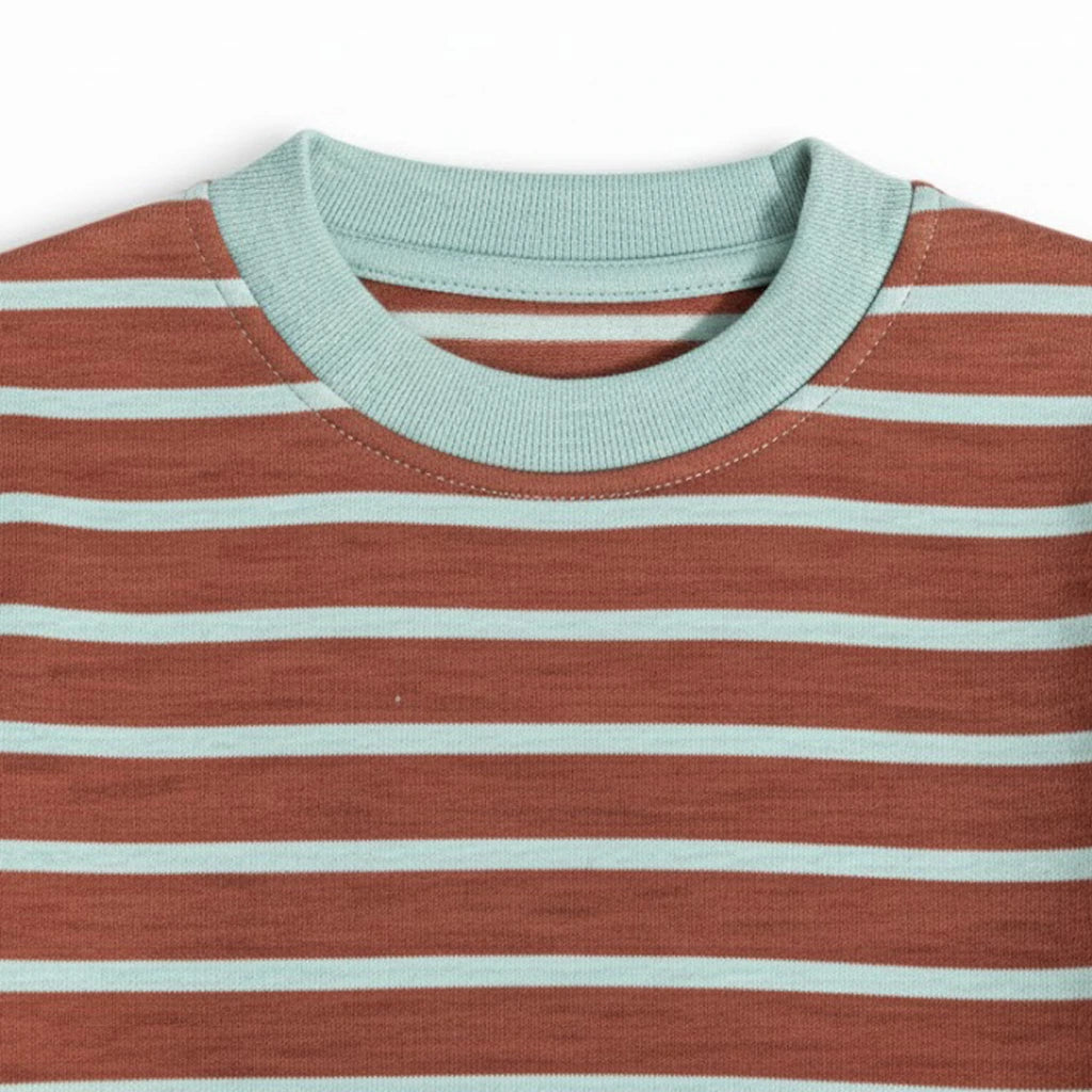Striped Dark Orange Grey Sweatshirt