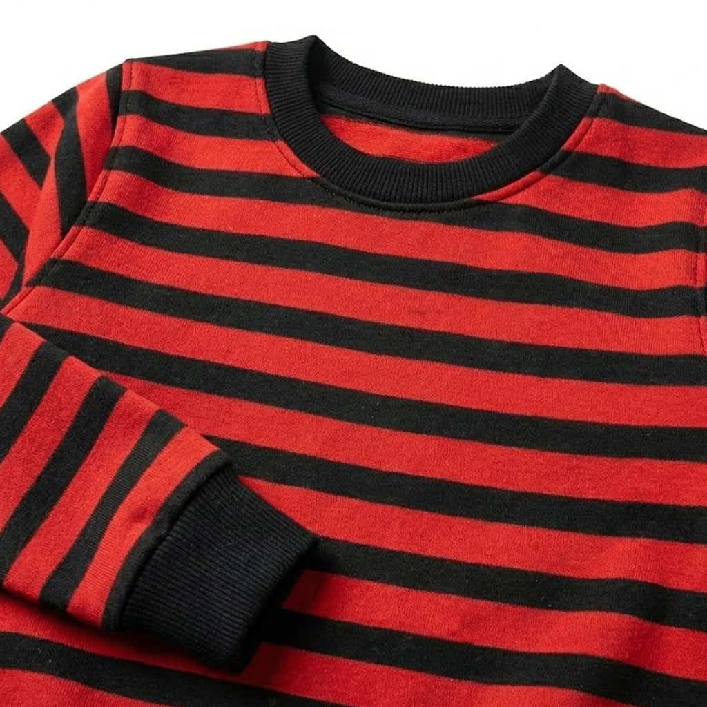 Striped Red Black Sweatshirt