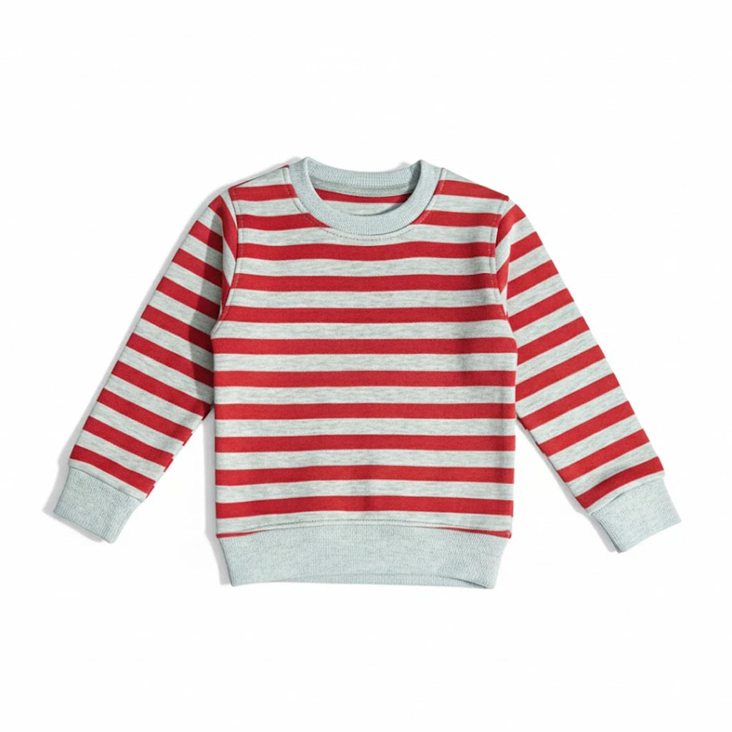 Striped Red Grey Sweatshirt