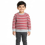 Striped Red Grey Sweatshirt