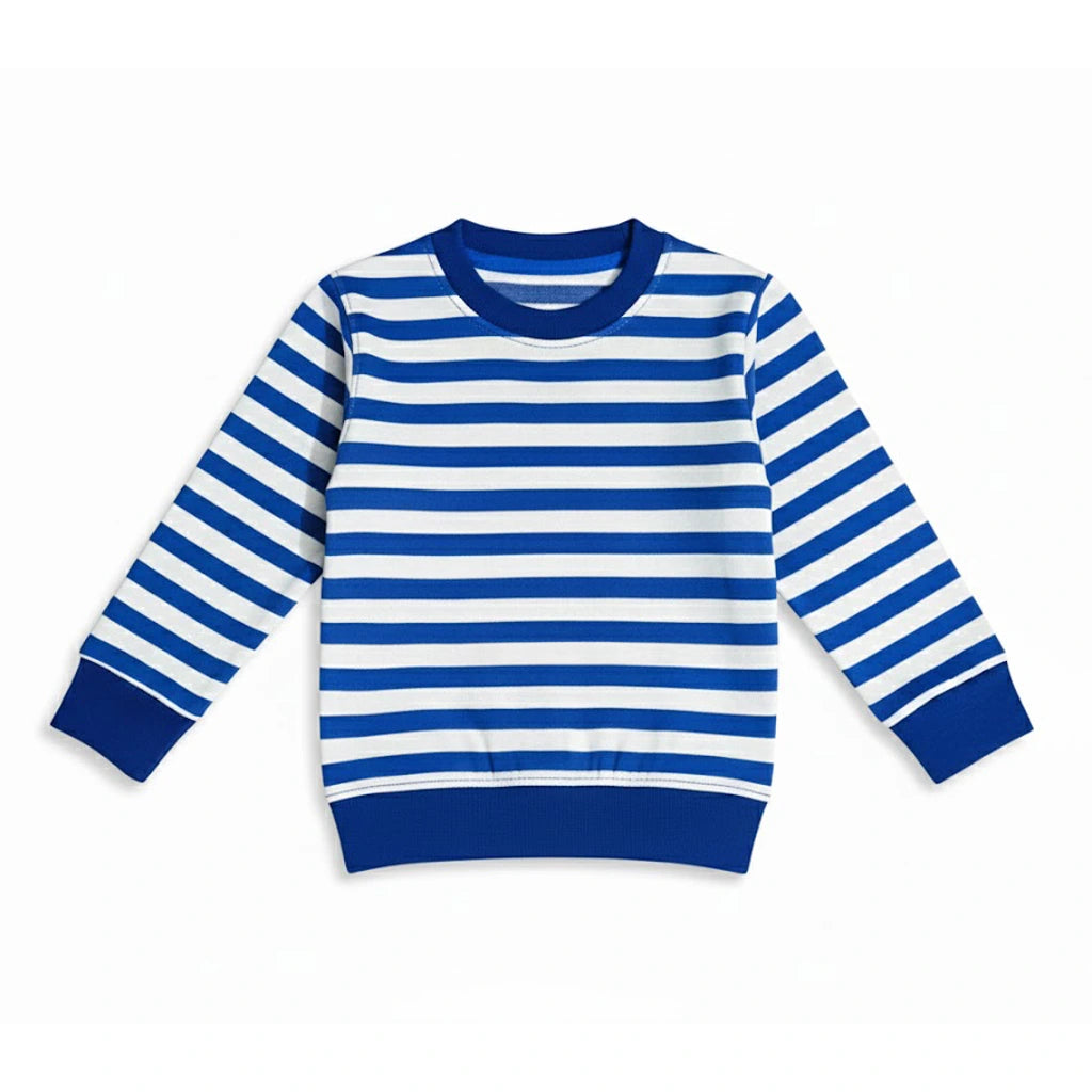 Striped White Blue Sweatshirt