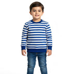 Striped White Blue Sweatshirt