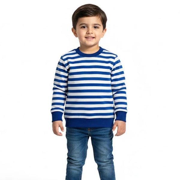 Striped White Blue Sweatshirt
