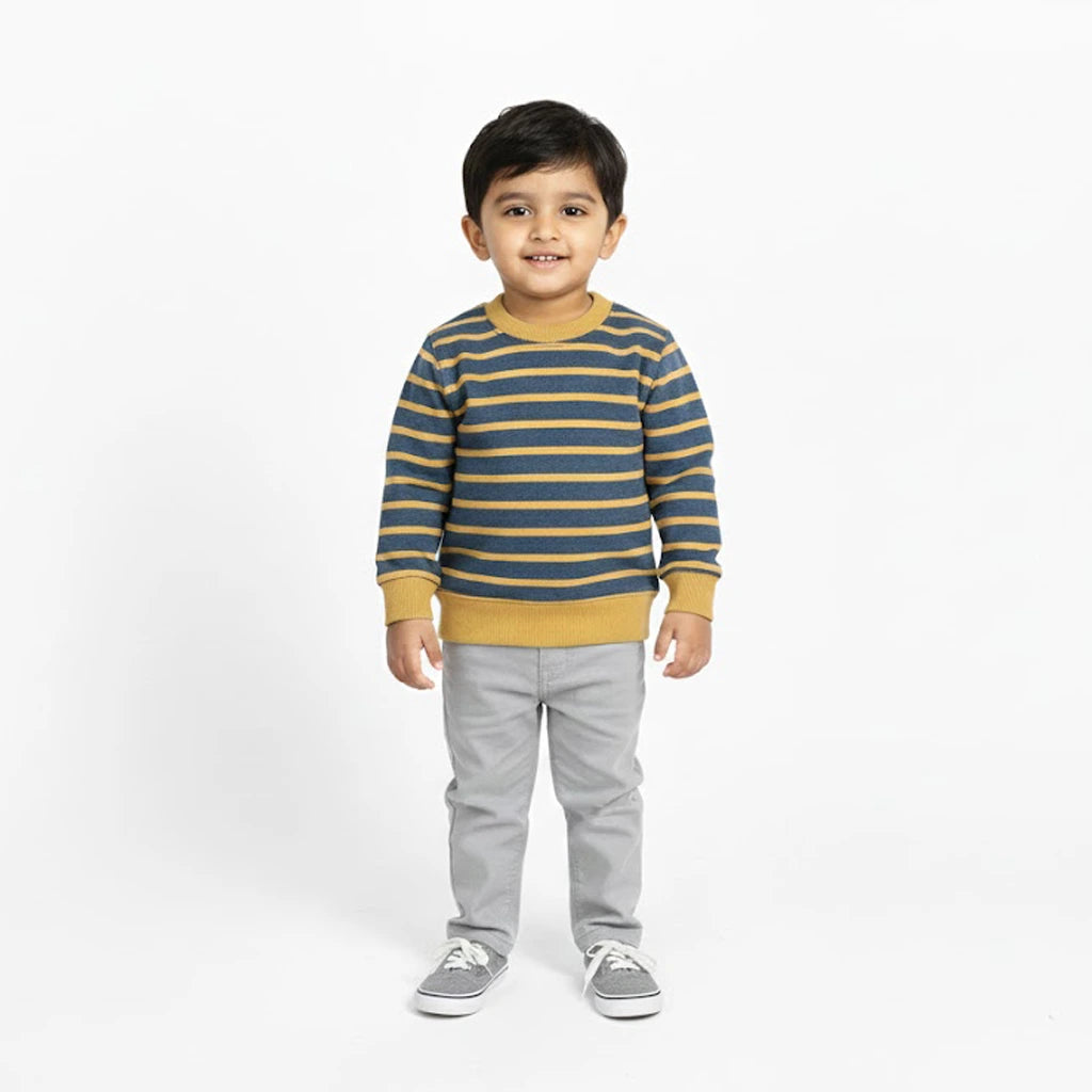 Striped Yellow Blue Sweatshirt