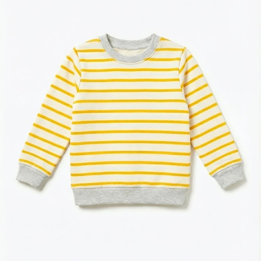 Striped Yellow Grey Sweatshirt