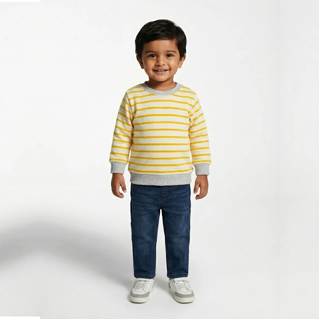 Striped Yellow Grey Sweatshirt