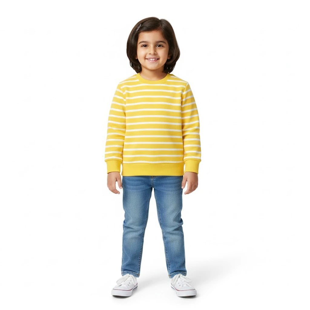 Striped Yellow White Sweatshirt