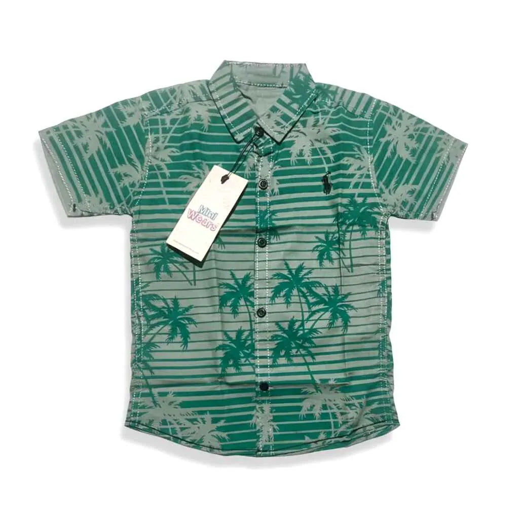 Polo Green Tree Texture Shirt