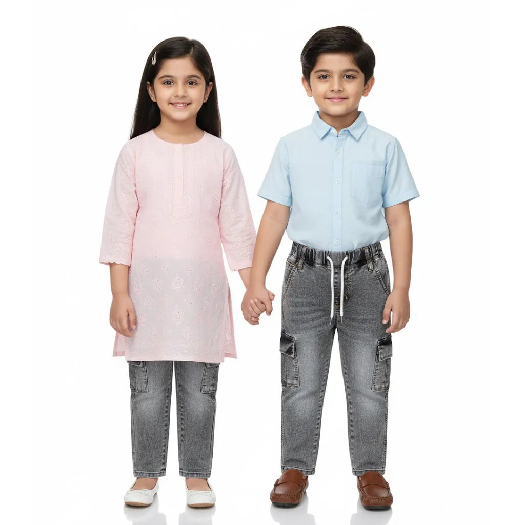 Six Pocket Faded Dark Grey Jeans