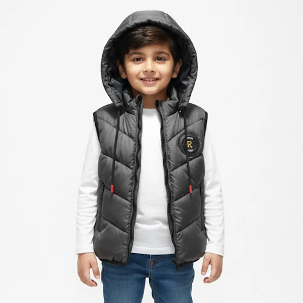 Sleeveless R Grey Jacket