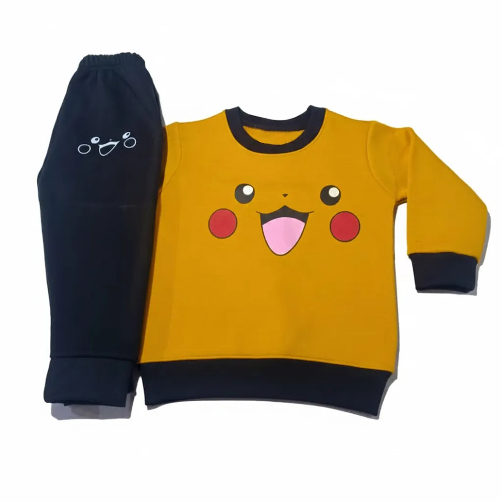 Smiley face Deep Yellow Black Tracksuit