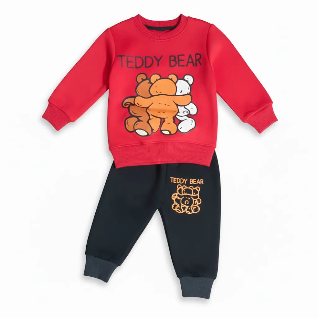 Teddy Bear Black Red Tracksuit