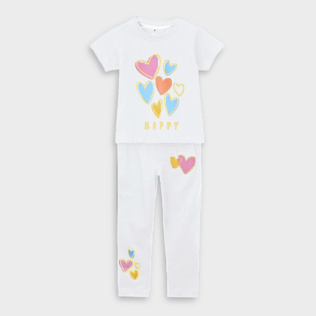 Happy T-Shirt & Trouser Set white
