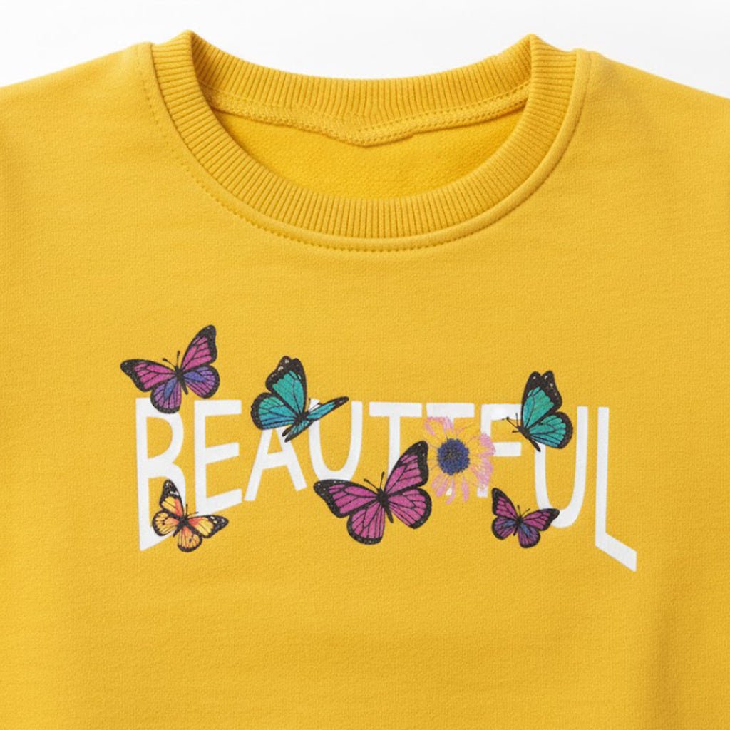 Beautiful Butterfly Yellow pink Tracksuit - Miniwears